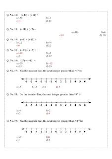 Answers Assessment Grade 6 Math Printable A4 Size
