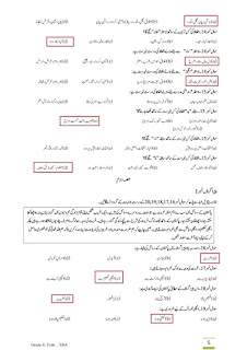 School Based assessment 2021 grade 8 Urdu ​MCQs Answers Printable A4 Size